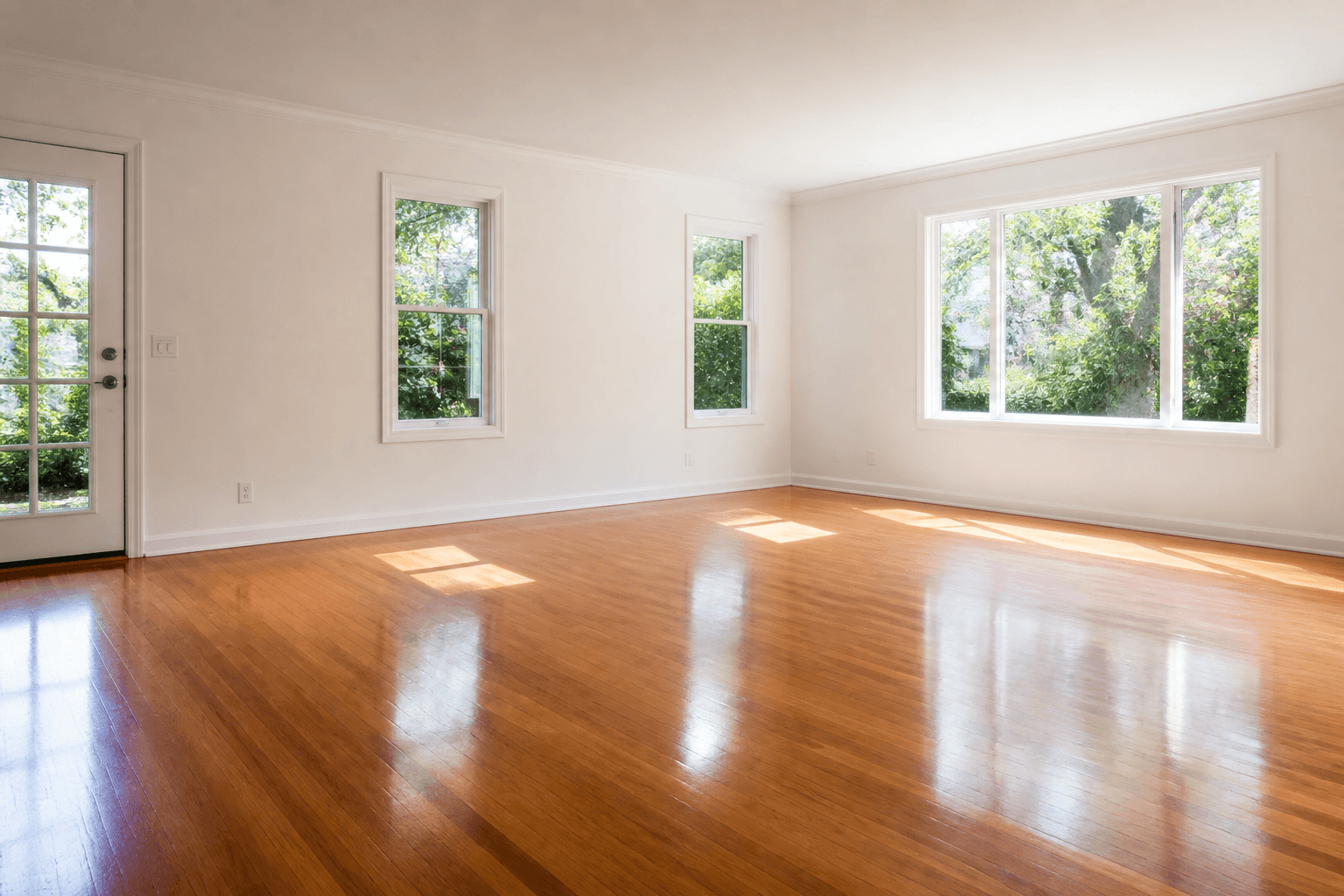 Light-filled empty room ready for a new occupant